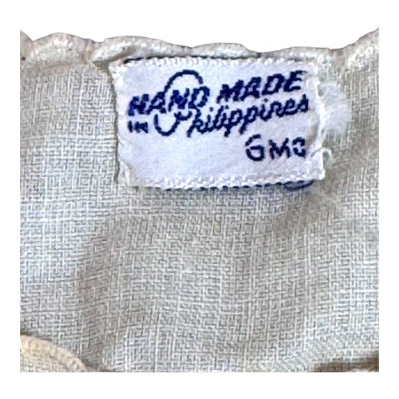 Vintage Made in Phillipines Handmade Baby Vest Shirt Button Up & Bonnet Set READ - Picture 2 of 5